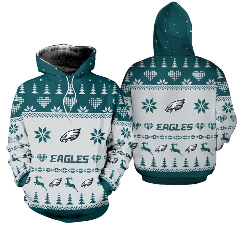 Philadelphia Eagles Christmas Patterns Hoodie and Joggers
