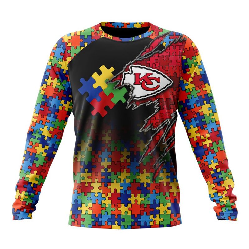 Kansas City Chiefs Special Autism Awareness Design Hoodie Zip Hoodie T-shirt Sweatshirt