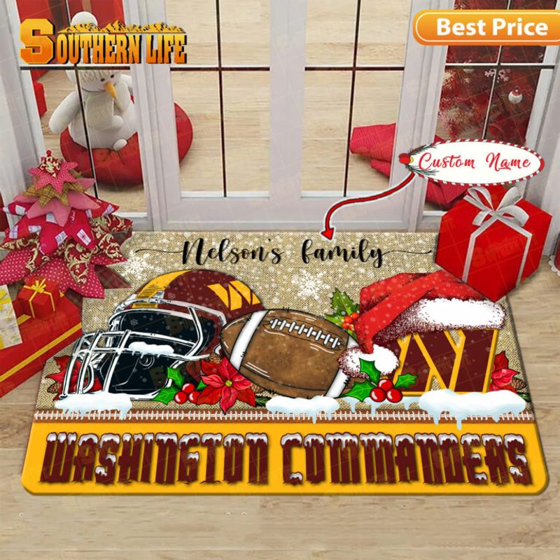 Washington Commanders Christmas Personalized Doormat BGDMM503