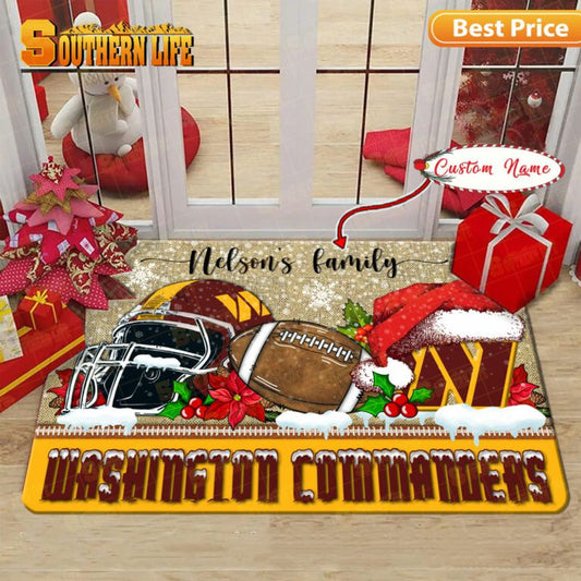 Washington Commanders Christmas Personalized Doormat BGDMM503