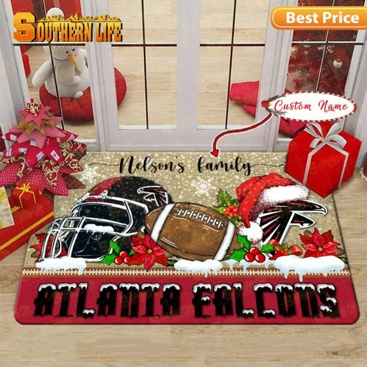 Atlanta Falcons Christmas Personalized Doormat BGDMM505