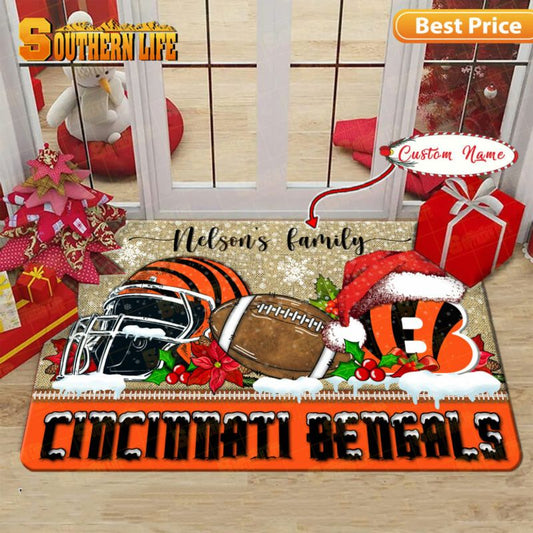Cincinnati Bengals Christmas Personalized Doormat BGDMM509