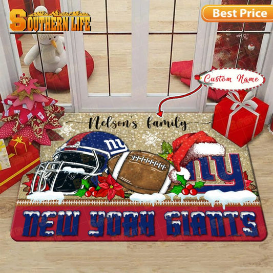 New York Giants Christmas Personalized Doormat BGDMM523