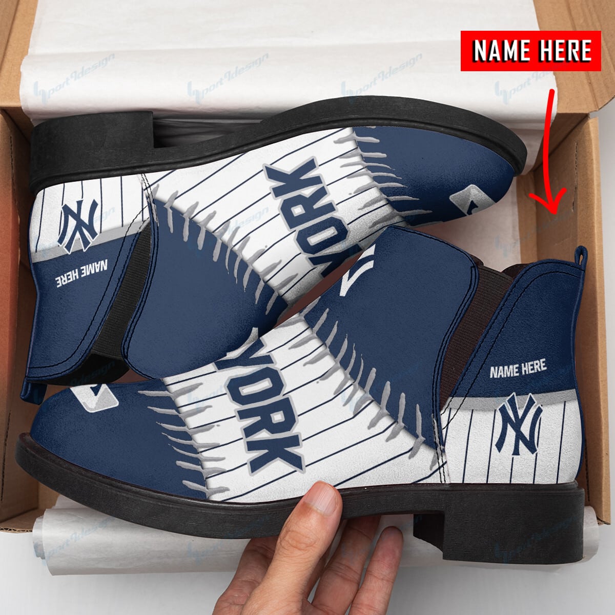 New York Yankees Personalized Comfort & Fashion Short Boots BG86