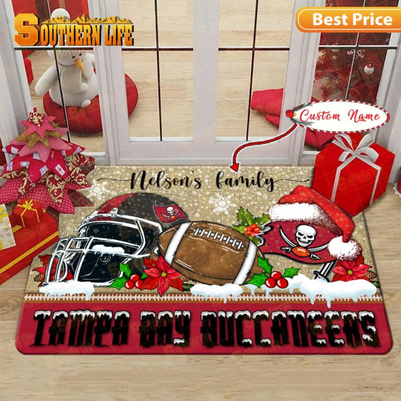 Tampa Bay Buccaneers Christmas Personalized Doormat BGDMM532