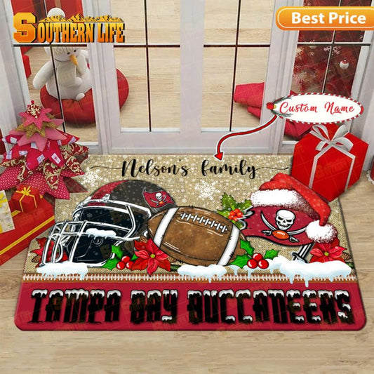 Tampa Bay Buccaneers Christmas Personalized Doormat BGDMM532