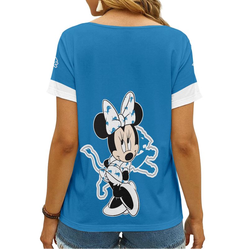 Detroit Lions V-neck Women T-shirt