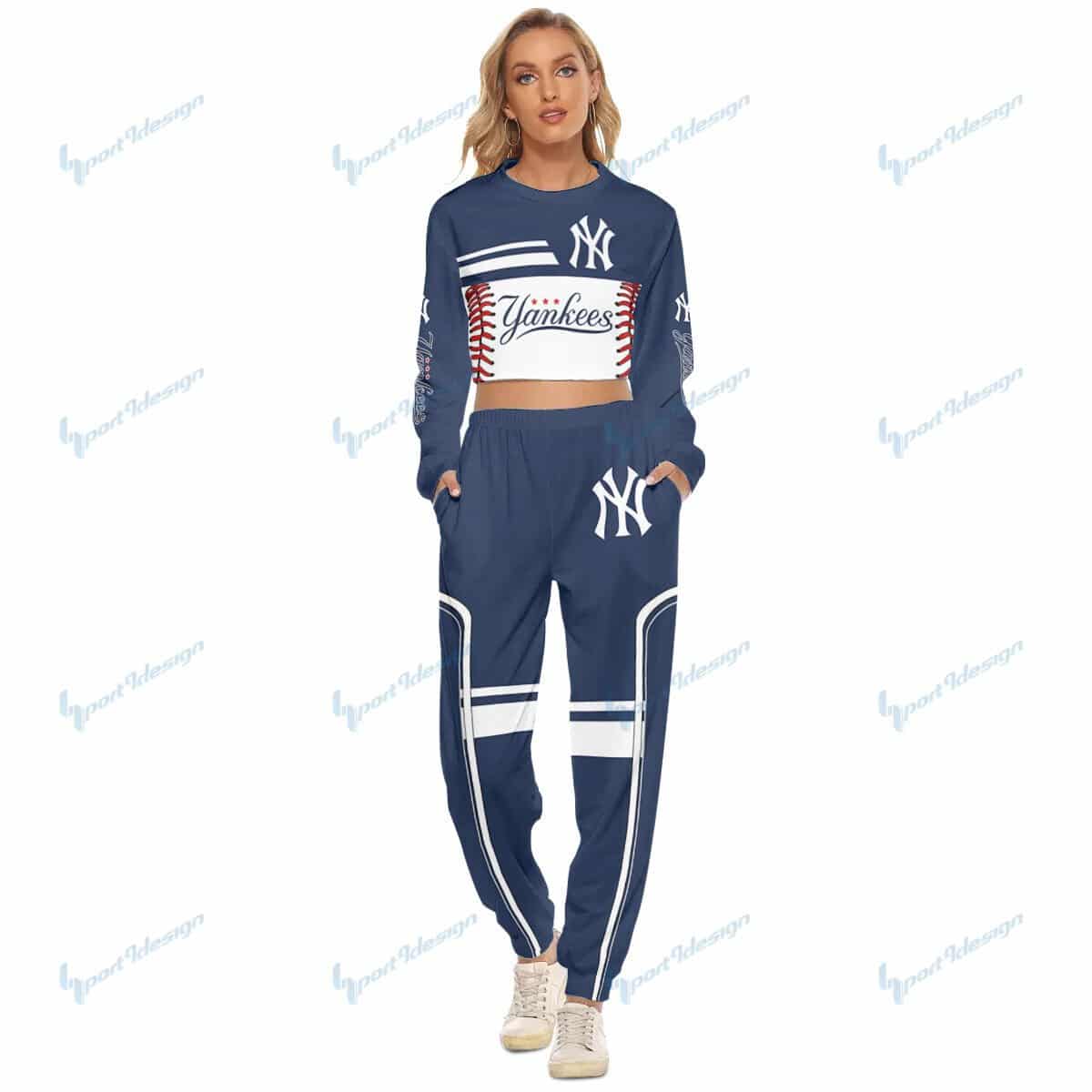 New York Yankees Crop Sweatshirt Suit 10