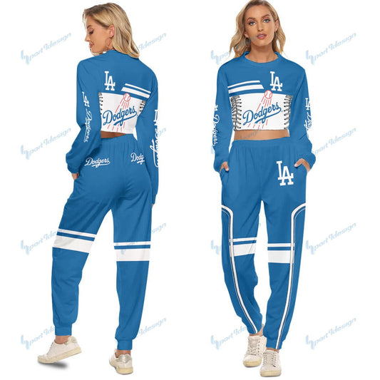 Los Angeles Dodgers Crop Sweatshirt Suit 11