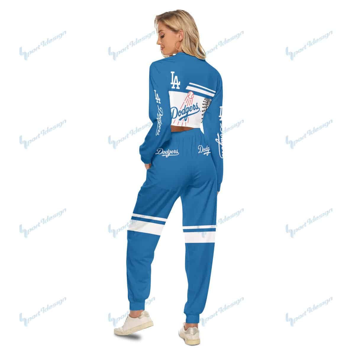Los Angeles Dodgers Crop Sweatshirt Suit 11