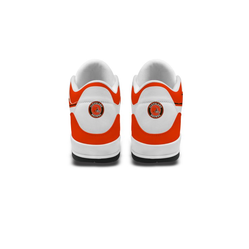 Cleveland Browns Basic White Genuine Leather JD03 Shoes Men and Women AZBTAJ3000153