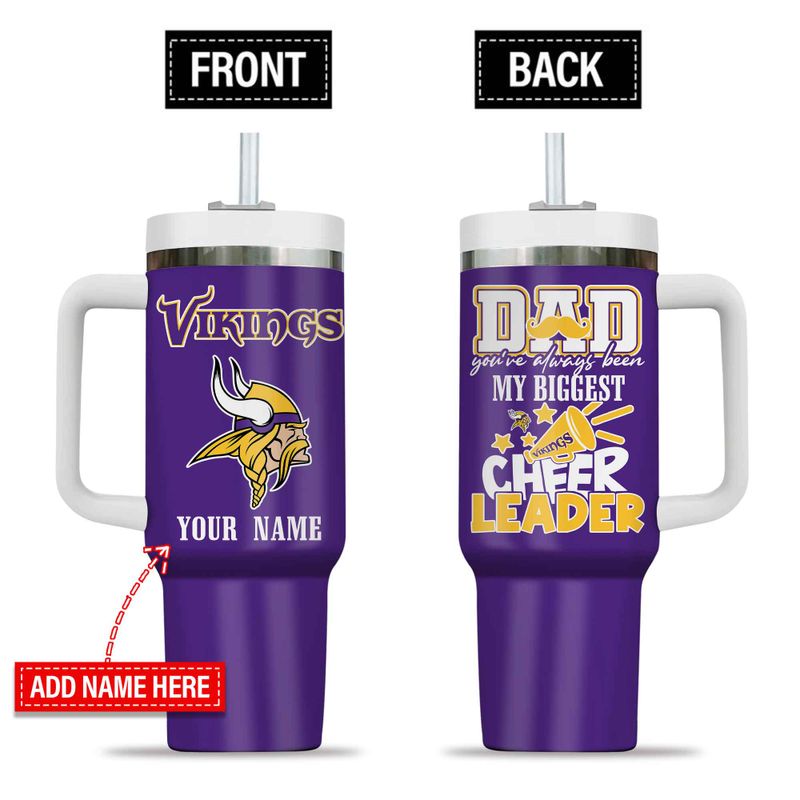 Minnesota Vikings My Biggest Cheer Leader Gift For Father’s Day Limited Edition 40oz Tumbler AZBT40OZ000186