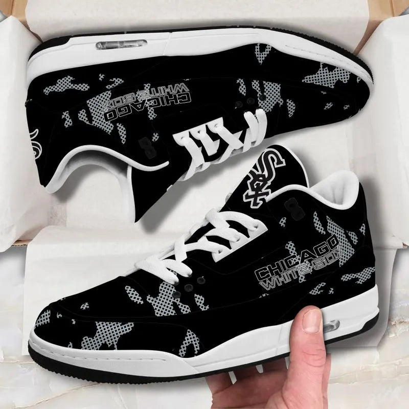 Chicago White Sox Camo Pattern White Genuine Leather JD03 Shoes Men and Women AZBTAJ3000018