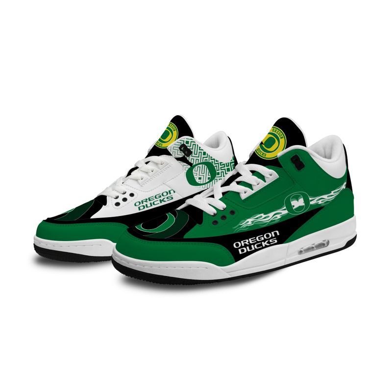 Oregon Ducks Fire White Genuine Leather JD03 Shoes Men and Women AZBTAJ3000097