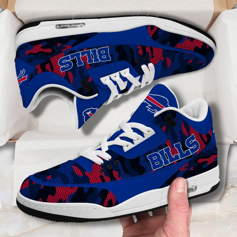 Buffalo Bills Camo Pattern White Genuine Leather JD03 Shoes Men and Women AZBTAJ3000088