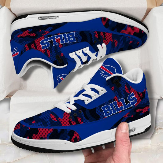 Buffalo Bills Camo Pattern White Genuine Leather JD03 Shoes Men and Women AZBTAJ3000088