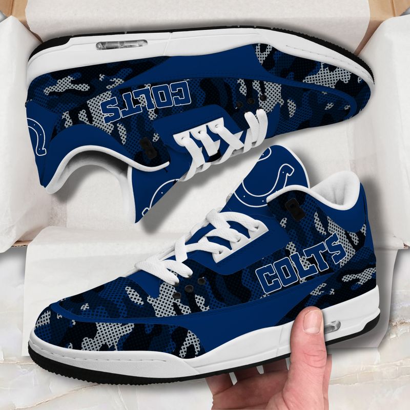Indianapolis Colts Camo Pattern White Genuine Leather JD03 Shoes Men and Women AZBTAJ3000093