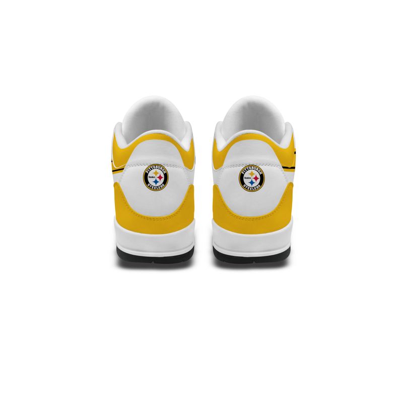 Pittsburgh Steelers Basic White Genuine Leather JD03 Shoes Men and Women AZBTAJ3000002