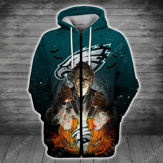 Philadelphia Eagles Halloween Limited Edition Unisex All Over Print Full 3D T-shirt Sweater Hoodie