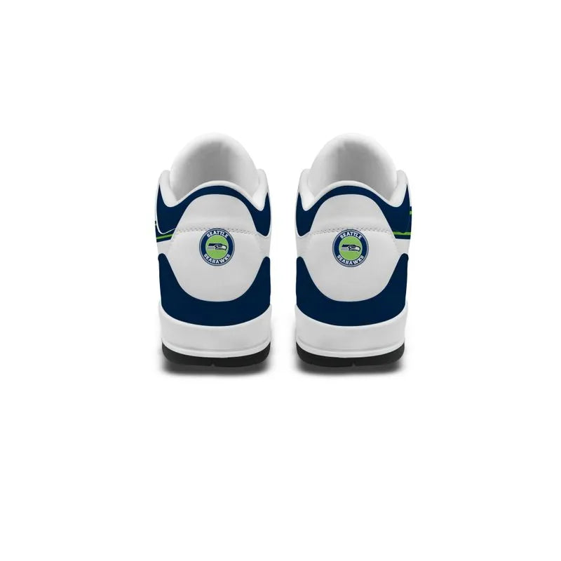 Seattle Seahawks Basic White Genuine Leather JD03 Shoes Men and Women AZBTAJ3000137