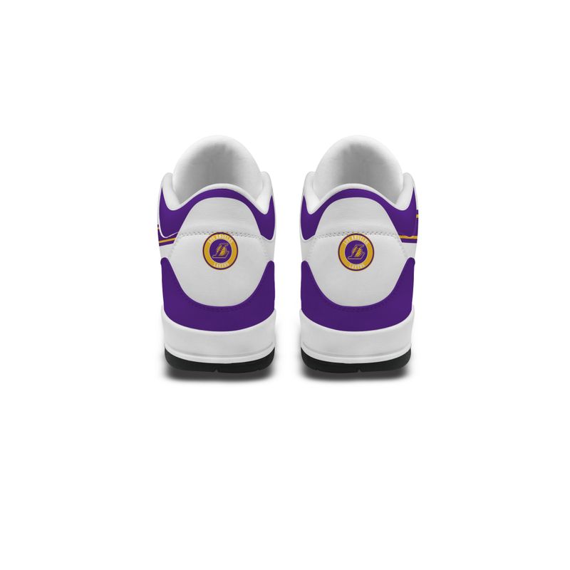 Los Angeles Lakers Basic White Genuine Leather JD03 Shoes Men and Women AZBTAJ3000053
