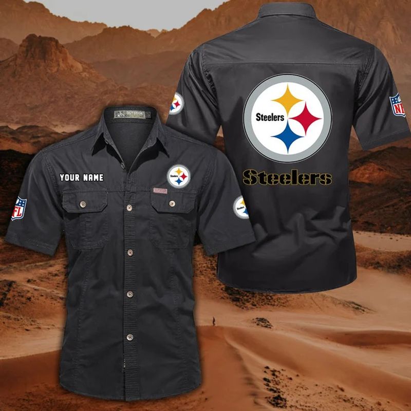Pittsburgh Steelers Men’s Short Sleeve Cargo Shirts New 2025 AZBT2DCGS000059