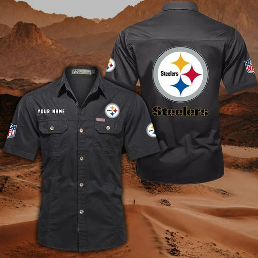 Pittsburgh Steelers Men’s Short Sleeve Cargo Shirts New 2025 AZBT2DCGS000059