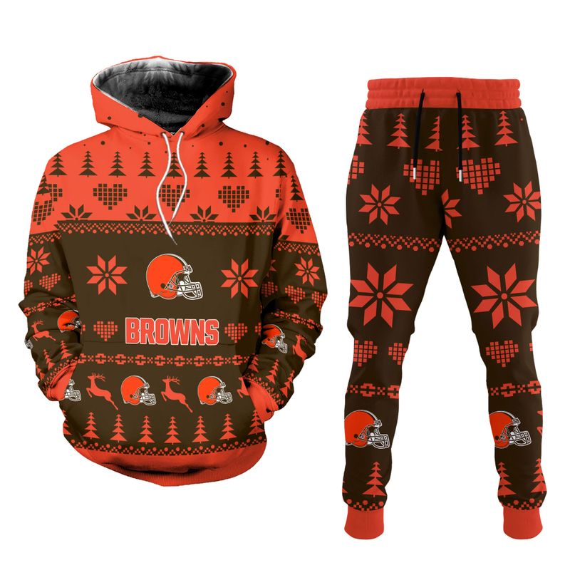 Cleveland Browns Christmas Patterns Hoodie and Joggers