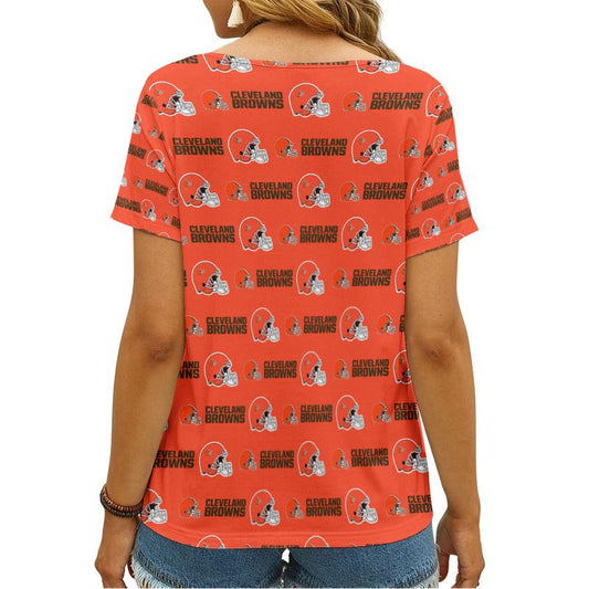 Cleveland Browns V-neck Women T-shirt