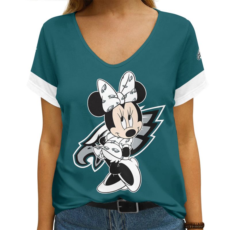 Philadelphia Eagles V-neck Women T-shirt