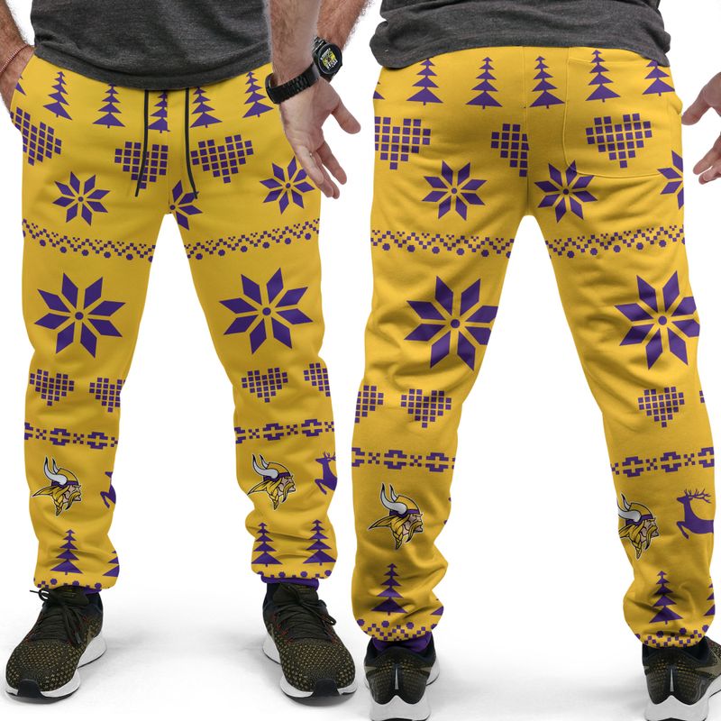 Minnesota Vikings Christmas Patterns Hoodie and Joggers