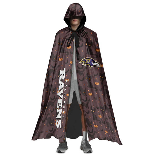 Baltimore Ravens Black Cat Pattern Halloween Limited Edition All-Over Print Halloween Cloak