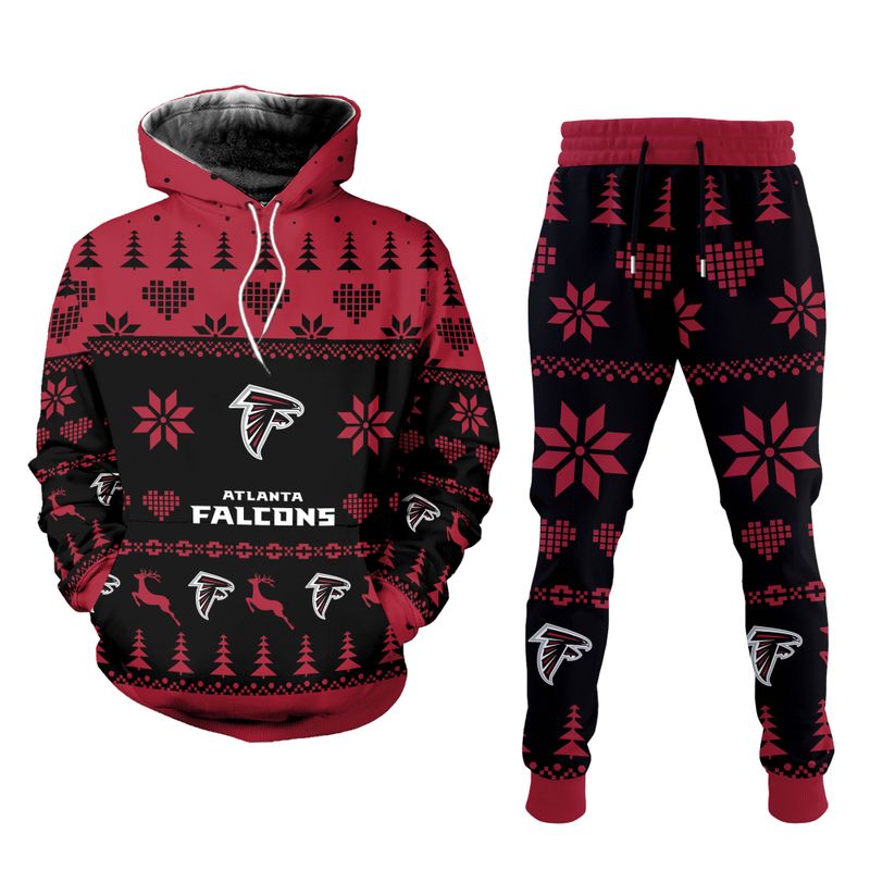 Atlanta Falcons Christmas Patterns Hoodie and Joggers