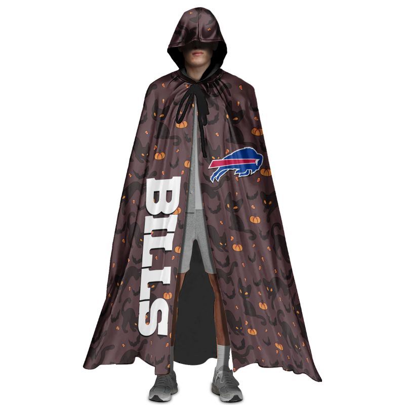 Buffalo Bills Black Cat Pattern Halloween Limited Edition All-Over Print Halloween Cloak