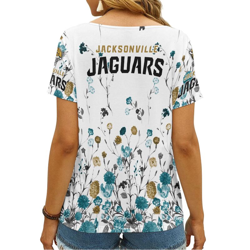 Jacksonville Jaguars Personalized V-neck Women T-shirt