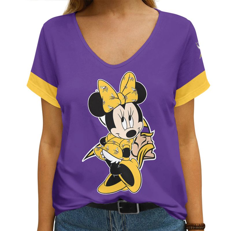 Minnesota Vikings V-neck Women T-shirt