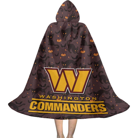 Washington Commanders Black Cat Pattern Halloween Limited Edition All-Over Print Halloween Cloak