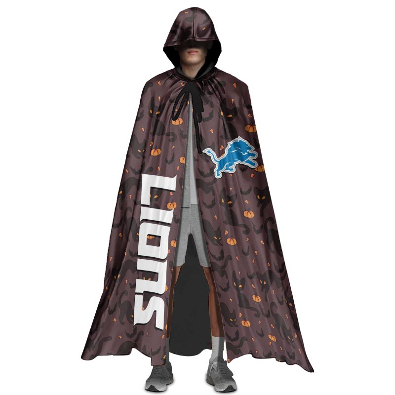 Detroit Lions Black Cat Pattern Halloween Limited Edition All-Over Print Halloween Cloak