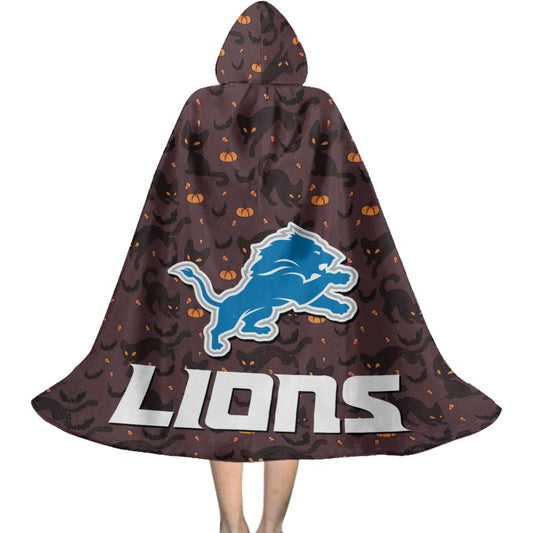 Detroit Lions Black Cat Pattern Halloween Limited Edition All-Over Print Halloween Cloak