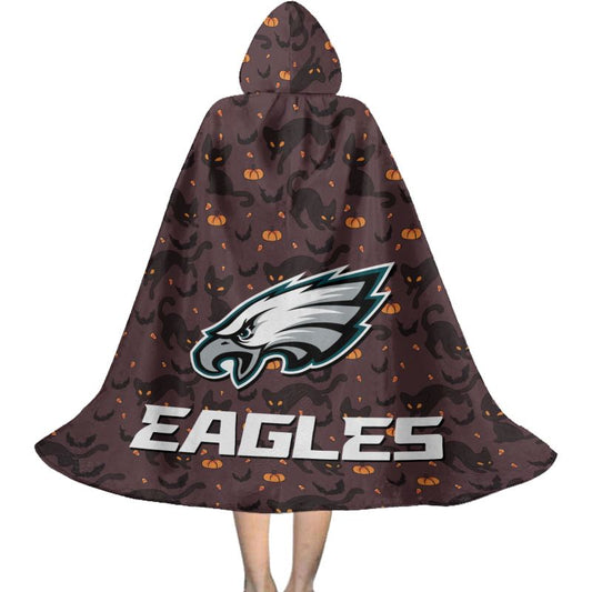 Philadelphia Eagles Black Cat Pattern Halloween Limited Edition All-Over Print Halloween Cloak