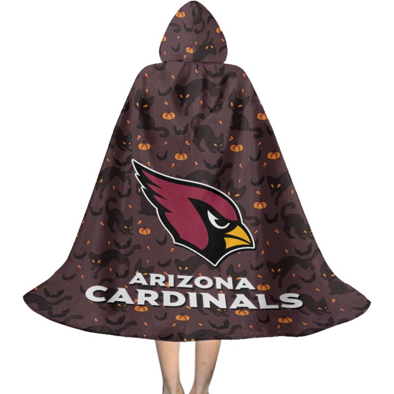 Arizona Cardinals Black Cat Pattern Halloween Limited Edition All-Over Print Halloween Cloak