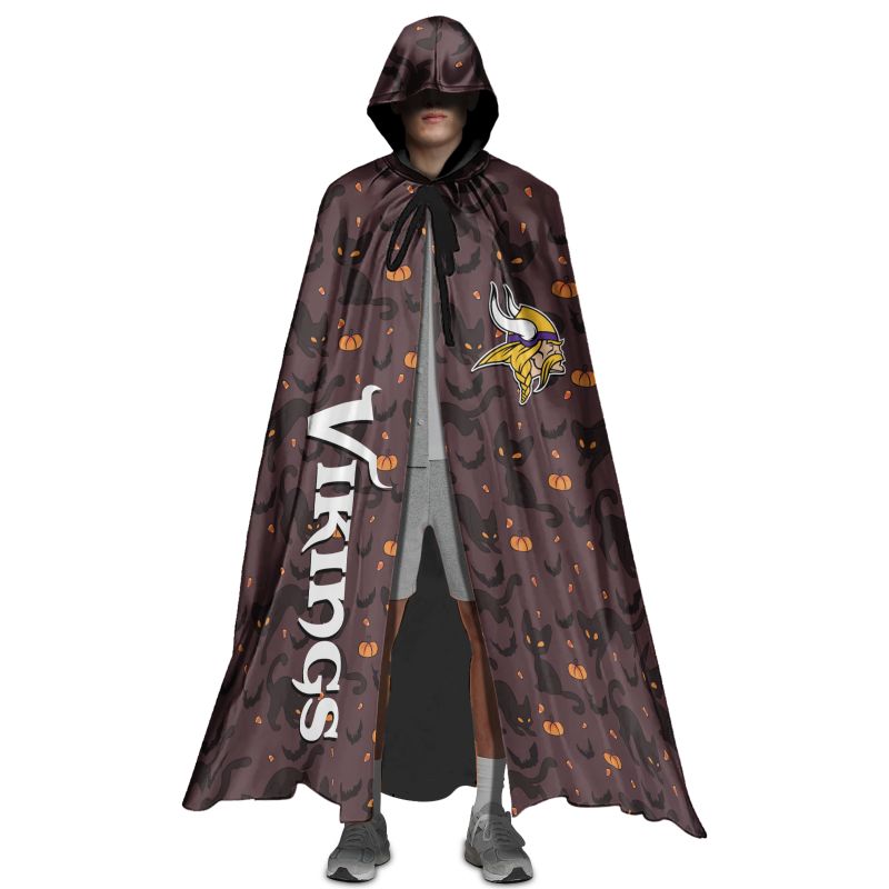 Minnesota Vikings Black Cat Pattern Halloween Limited Edition All-Over Print Halloween Cloak