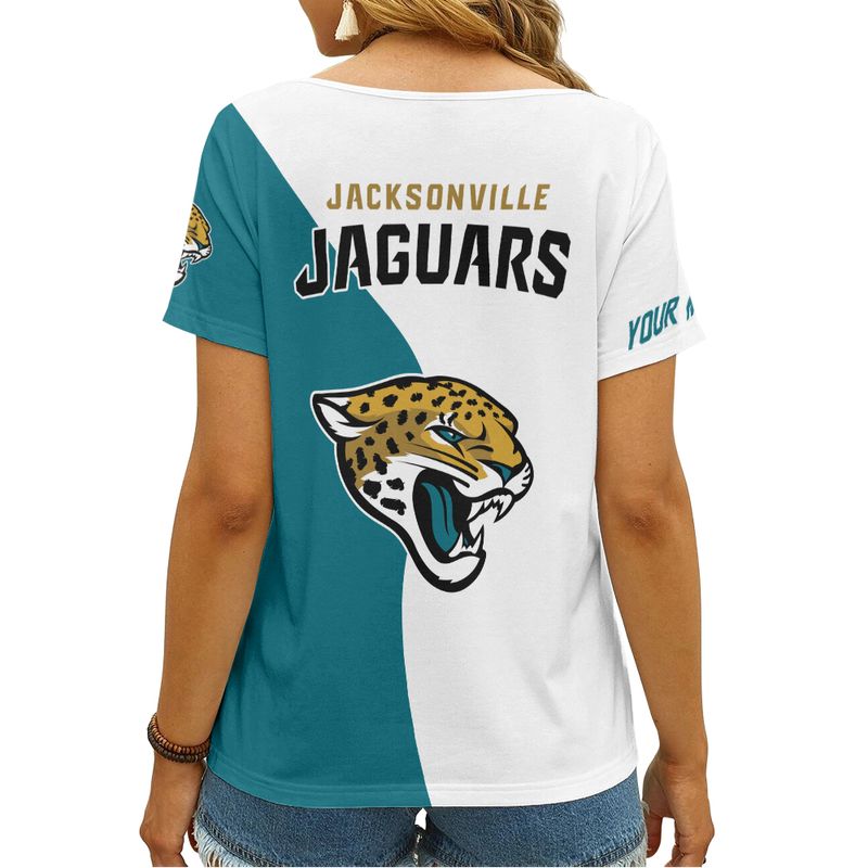 Jacksonville Jaguars Personalized V-neck Women T-shirt