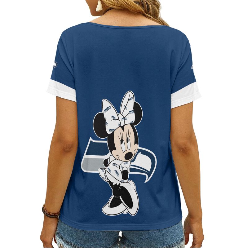 Seattle Seahawks V-neck Women T-shirt