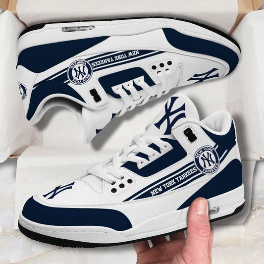 New York Yankees Basic White Genuine Leather JD03 Shoes Men and Women AZBTAJ3000058