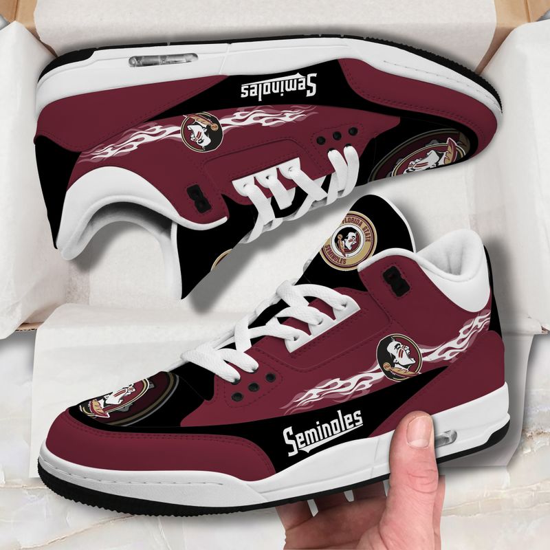 Florida State Seminoles Fire White Genuine Leather JD03 Shoes Men and Women AZBTAJ3000029