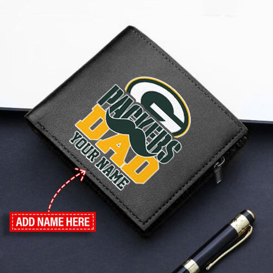 Green Bay Packers Limited Edition Men’s Leather Bifold Wallet Gift For Father’s Day AZBT2DMW000004