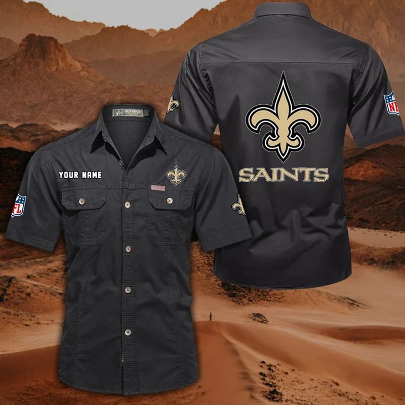 New Orleans Saints Men’s Short Sleeve Cargo Shirts New 2025 AZBT2DCGS000054