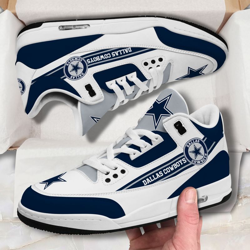 Dallas Cowboys Basic White Genuine Leather JD03 Shoes Men and Women AZBTAJ3000003