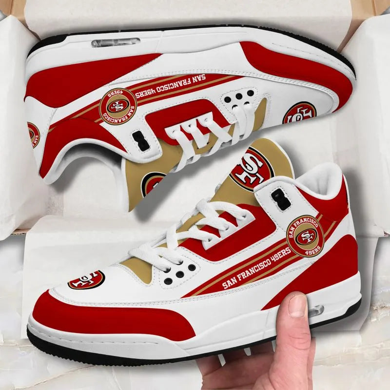 San Francisco 49ers Basic White Genuine Leather JD03 Shoes Men and Women AZBTAJ3000067